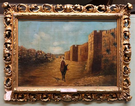 Unknown - Antique Oil Painting Of Jerusalem Ascent to Old City Walls For Sale at 1stDibs | old ...