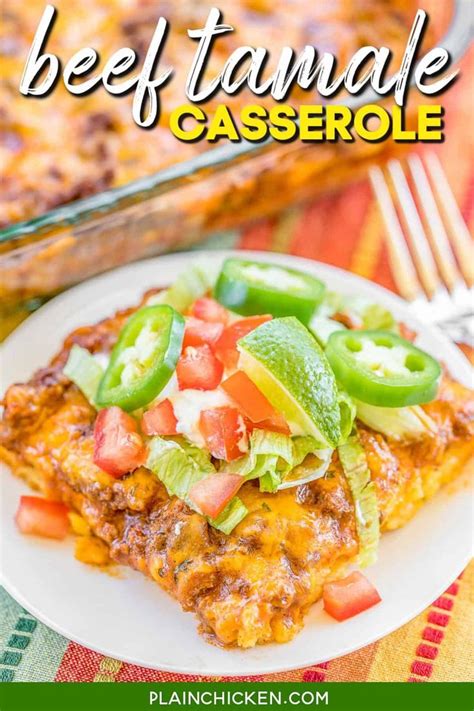 Beef Tamale Casserole - sweet cornbread crust topped with seasoned beef ...