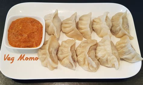 Easy Veg Momos with Spicy Red Chutney Recipe | Steamed Momos | Vegetable Dim Sum | Chutney ...