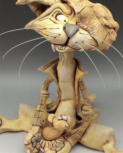 Cat Ceramic Sculpture by Lucy Kite, Blue Fish Studios