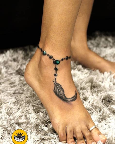 Feather Anklet Tattoo | Tattoo Ideas and Inspiration | tattooartistniki ...