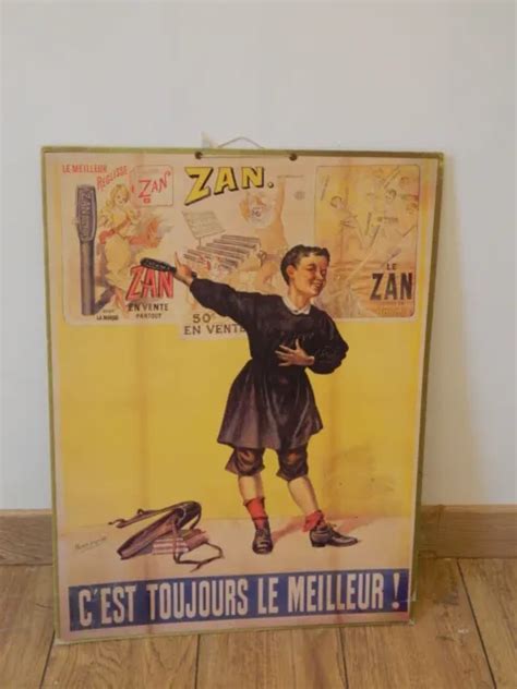 ANCIEN GRAND PANNEAU publicitaire 56 x42,5 cm LE MEILLEUR REGLISSE PASTILLES ZAN EUR 35,00 ...