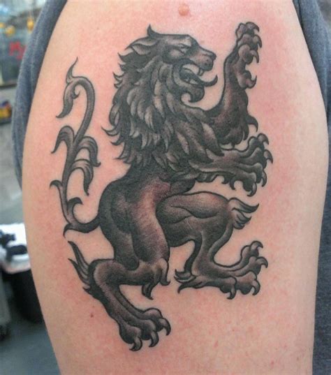 Heraldic lion tattoo by Mark Follow @markharada_nyhctattoo to see more of his work. New York ...