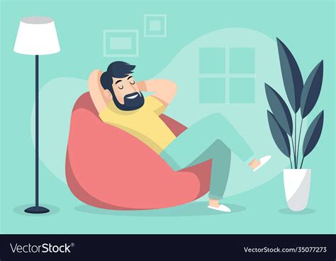 A person relaxing at home Royalty Free Vector Image