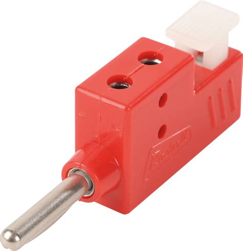 R941461000: Banana plug, 4 mm, stackable, quick release clamp, red at reichelt elektronik