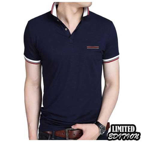 New Summer Men T-shirt Fashion Brand Lapel Slim Fit Men's Short-sleeved T-shirts High Quality ...