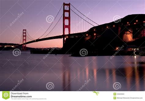 Golden Gate Bridge at Sunset Stock Photo - Image of francisco, reflection: 24029584