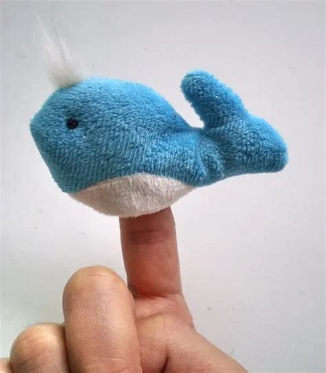 Plush whale finger puppet, stuffed whale finger puppet,soft ocean animal finger puppet,plush ...