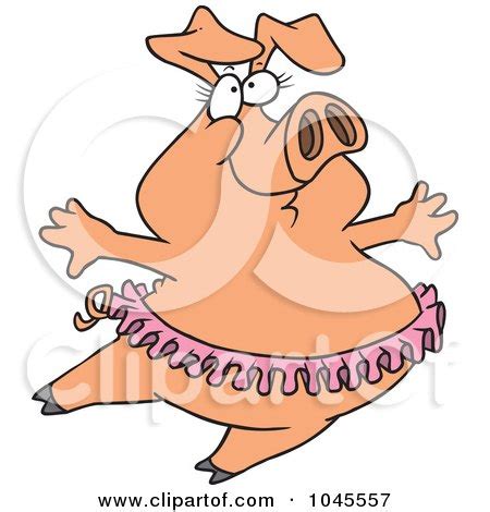 Royalty-Free (RF) Clip Art Illustration of a Cartoon Ballet Pig by toonaday #1045557