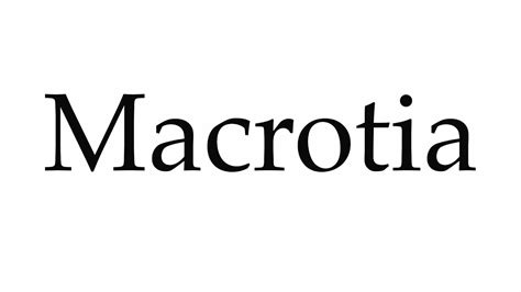 How to Pronounce Macrotia - YouTube