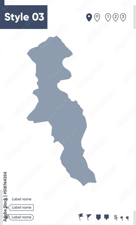 Ardabil, Iran - map isolated on white background. Outline map. Vector ...