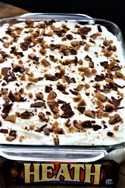 Skor Candy Bar Cake - My Recipe Treasures