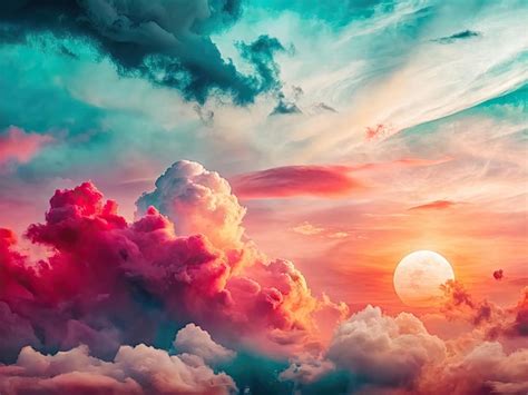 Premium Photo | Abstract cloudscape background sunset sky orange Generative Ai