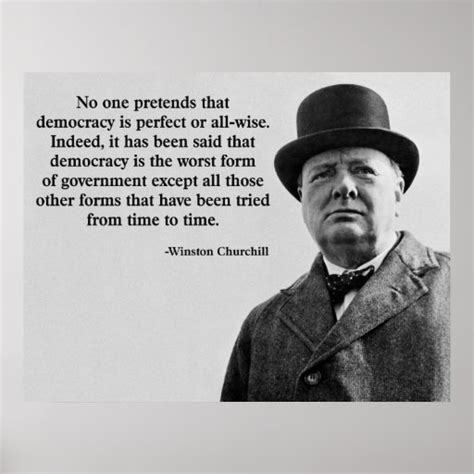 Winston Churchill Democracy Quote Poster | Zazzle