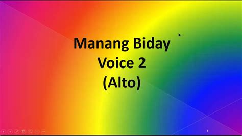 Manang Biday (Grade 4 Song with voice 1 voice 2 and 2-part vocal) - YouTube