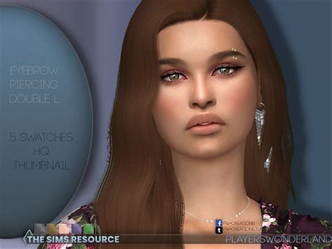 The Sims Resource - Eyebrow Piercing Double L