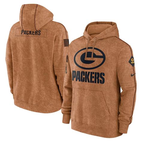 Green Bay Packers 2023 Salute To Service Brown Nike Club Pullover Hoodie