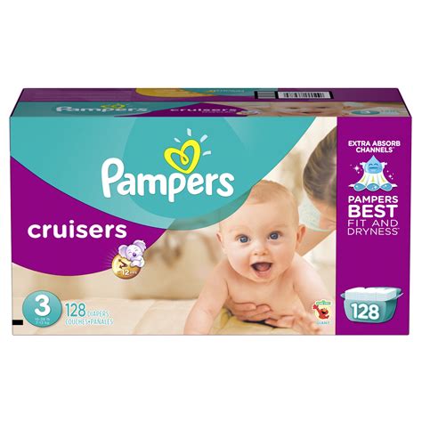 Pampers Cruisers Disposable Diapers Size 3, 128 Count, GIANT - Walmart ...