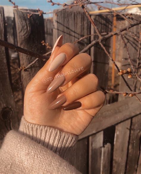 Pin by S on Ногти | Beige nails, Brown acrylic nails, Beige nails design