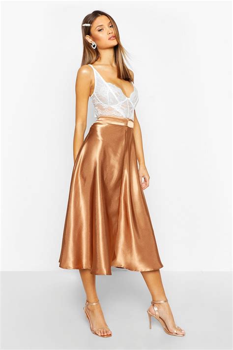 Satin Full Midi Skirt | Full midi skirt, Midi skirt, Evening skirts