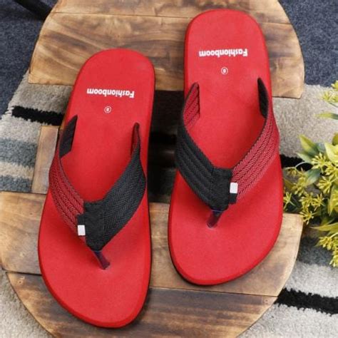 Buy FASHIONBOOM Mens Red Flip-Flops & Slippersl FLIP FLOP FOR MEN l MEN SLIPPERS l MEN SANDALS ...