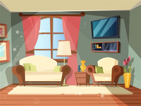 Cartoon Living Room Scene