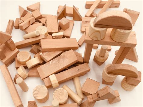 Handmade Toy Wooden Building Blocks Set of 150 | Etsy