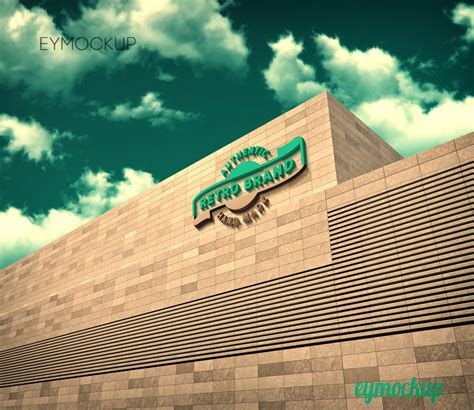 Free: Big Building 3D Logo Mockup - nohat.cc