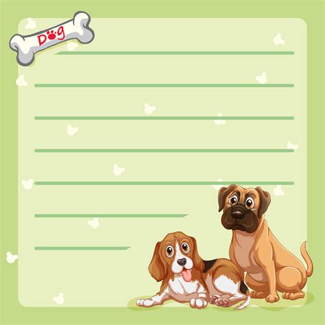 Paper template with cute dogs 444920 Vector Art at Vecteezy