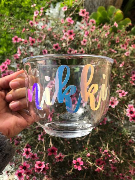 Clear Glass Mugs Personalized Clear Mug Custom Mug Name | Etsy