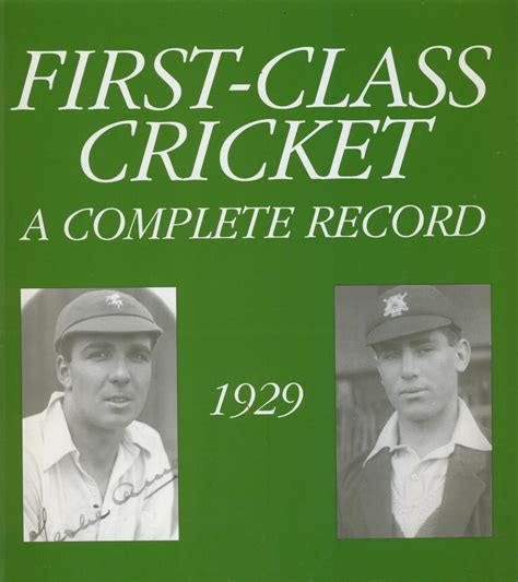 FIRST CLASS CRICKET: A COMPLETE RECORD 1929 - Cricket Reference Books: Sportspages.com