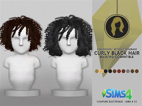 Sims 4 CC's - The Best: CURLY BLACK HAIR by Coupure Electricque | Sims 4 kleinkind, The sims ...