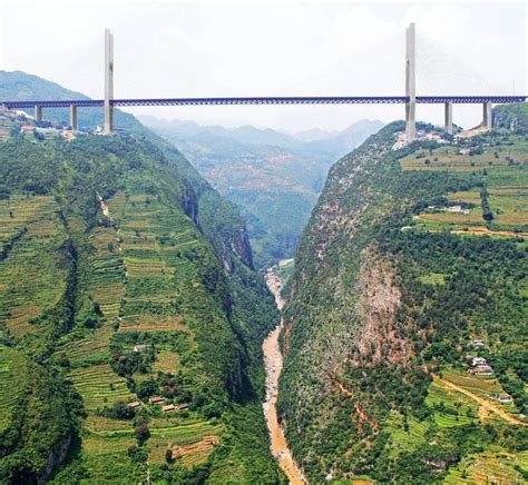 Beipanjiang Bridge Duge, China. The world’s highest bridge (2015). 84 ...