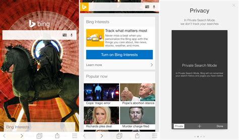 Bing for iPhone picks up Interests and News, gains private searching, Apple Watch app and more