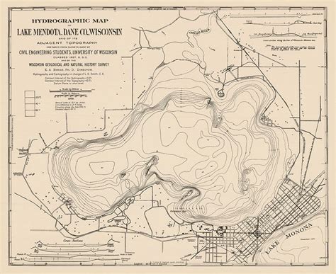 Hydrographic Map of Lake Mendota, Dane County, Wisconsin, and of its ...