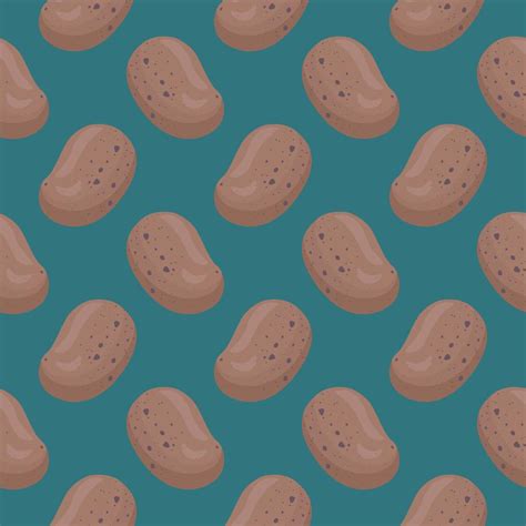 Small potato , seamless pattern on a blue background. 13482722 Vector ...