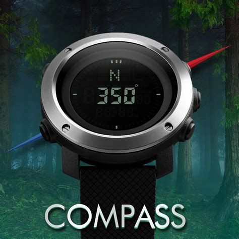 Skmei Brand Compass Men LED Digital Military Watch, 50M Dive Swim ...