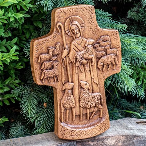 Good Shepherd Cross | ART-REZBA.com | Amazing Wood Carving For You!