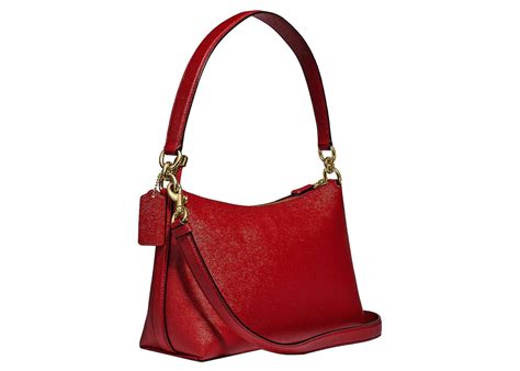 Coach Lewis Shoulder Bag Classic Leather Red in Crossgrain Leather with ...