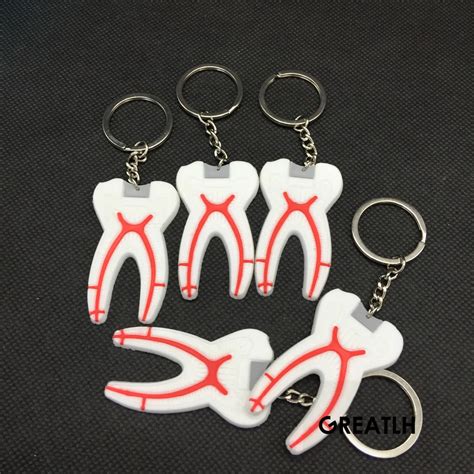 Best New 5pc Dental Keychain For Dentist Team Gift Molar Tooth Rubber Model Key Chain-in Teeth ...