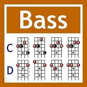 Electric Bass Guitar Chord Chart - 4 String - NEW | #484761465