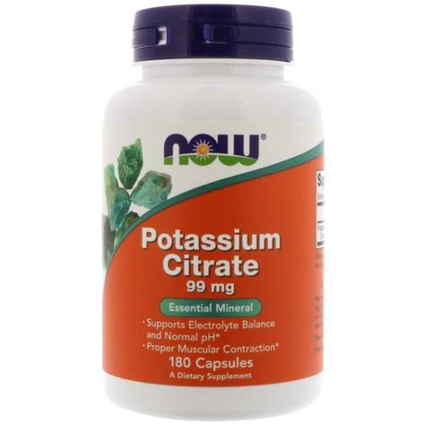 Now Foods, Potassium Citrate, 99 mg, 180 Capsules | By iHerb