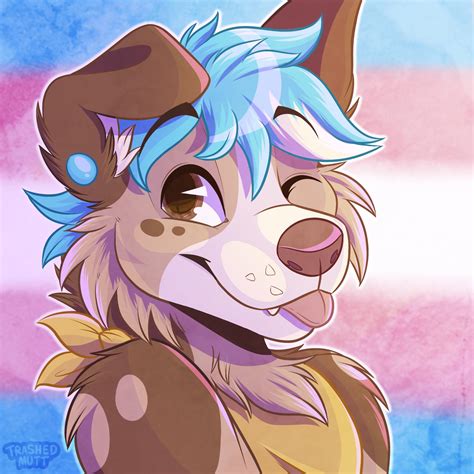 Trans Dog 🏳️‍⚧️🐶 (art by me - trashedmutt on twitter) : r/furry