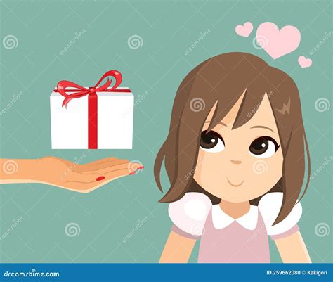 Girl Receiving Birthday Present Stock Vector - Illustration of young ...