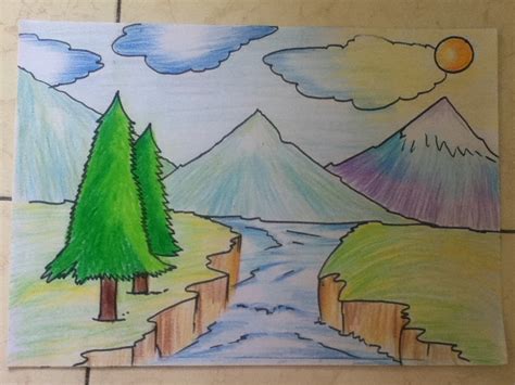 Easy Landscape Drawing For Beginners at PaintingValley.com | Explore ...