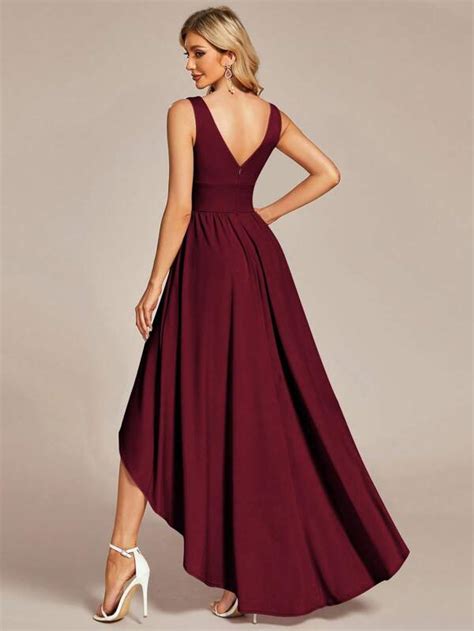 EVER-PRETTY Solid High Low Hem Dress | SHEIN