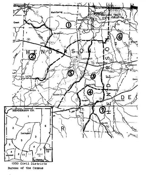 Henderson County, 7 Civil Districts, 1910-1960