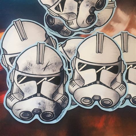 Star Wars Clone Trooper Helmet Vinyl Sticker Sticker Set - Etsy