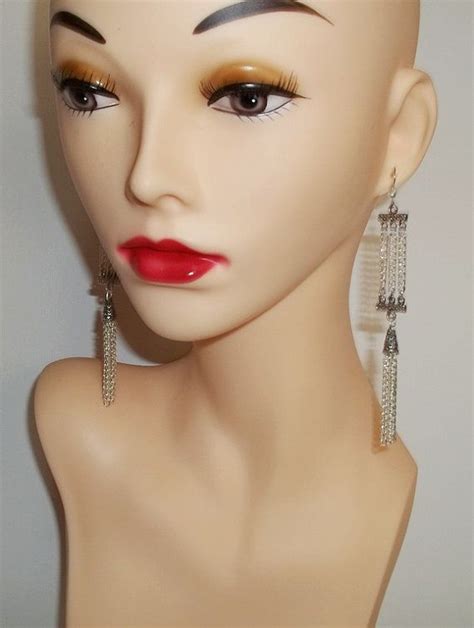 3.5 Inch Chandelier Earrings Silvertone Chain Filigree Charm | Etsy | Chandelier earrings ...