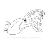 Learn How to Draw a Vampire squid (Squids) Step by Step : Drawing Tutorials